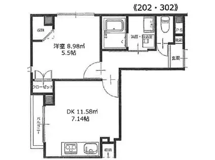 ラフォール 十条(1DK/3階)の間取り写真