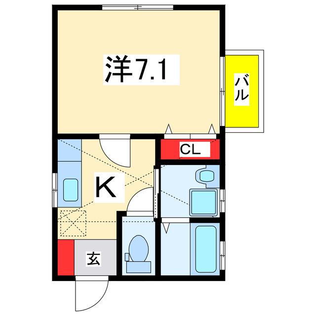 美ら旭町(1K/1階)の間取り写真