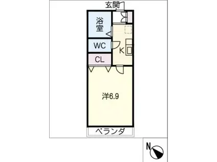 レトワール(1K/1階)の間取り写真