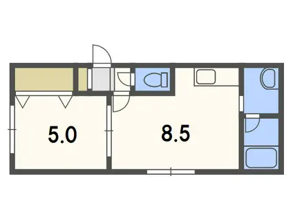 HARMONY TERRACE(1LDK/3階)の間取り写真