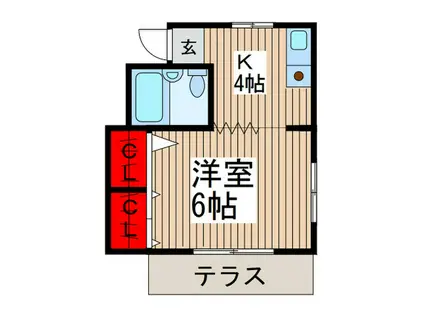 マーガレットハウスウエスト(1K/1階)の間取り写真