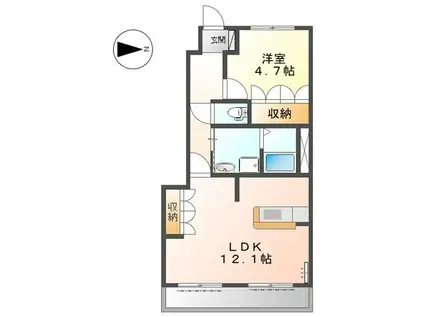 プレザンス東二見(1LDK/1階)の間取り写真