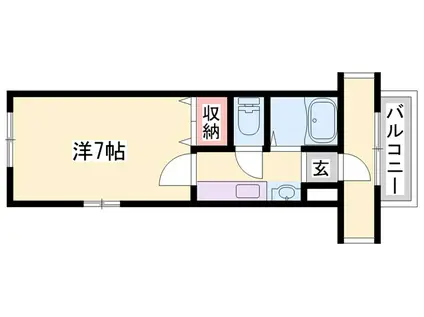 パークハウスイッセイ(1K/2階)の間取り写真