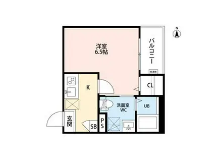 CRASTINE弥生町B棟クラスティーネヤヨ(1K/1階)の間取り写真