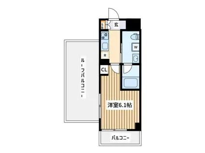 クレヴィスタ阪東橋3(1K/11階)の間取り写真