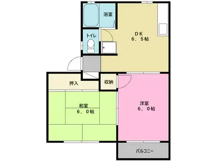 メゾネットアトラス(2DK/1階)の間取り写真