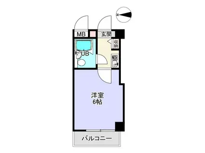 ライオンズマンション高崎田町(1K/6階)の間取り写真