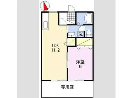 コンフォートシティII(1LDK/1階)の間取り写真