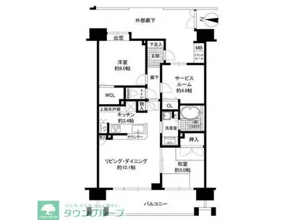 レーベンハイム川越ルミアージュ(2SLDK/9階)の間取り写真