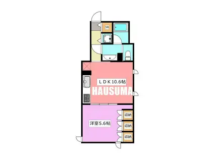 オモチ アド オーヤマ(1LDK/3階)の間取り写真