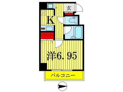 シンシティー錦糸町(1K/2階)の間取り写真