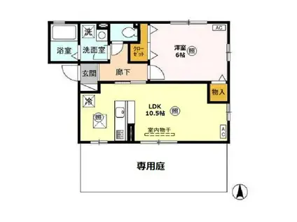 リヴィエール 大前町(1LDK/1階)の間取り写真