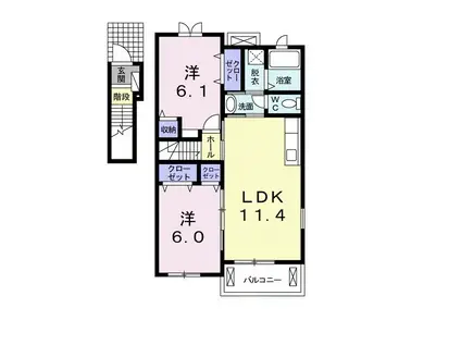 エスポワール オーブ(2LDK/2階)の間取り写真