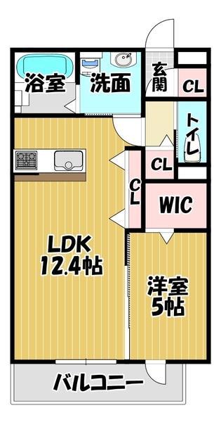 ラヴィベールメゾン(1LDK/1階)の間取り写真