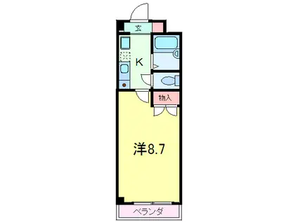 モトヤマコルティーレ(1K/3階)の間取り写真