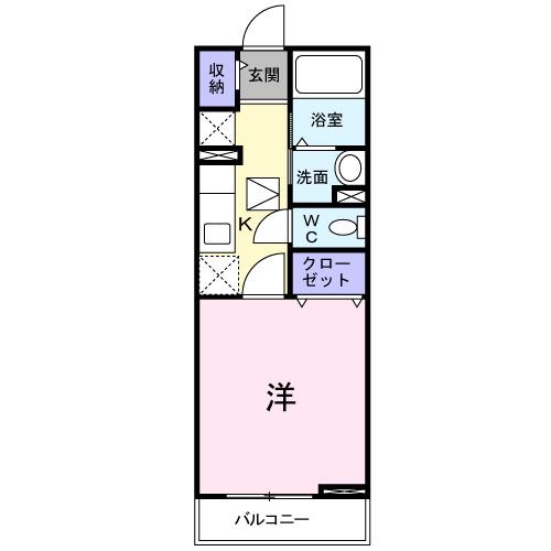 シャロルエヌ(1K/2階)の間取り写真