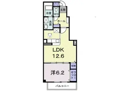 エクセルコート(1LDK/1階)の間取り写真