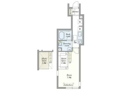 ジャスパー中落合(1K/1階)の間取り写真