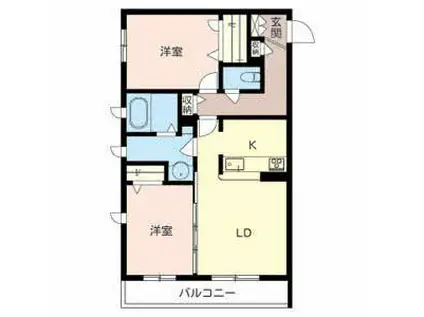 アルビレオ春日A棟(2LDK/2階)の間取り写真