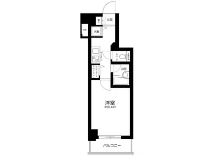 パレステュディオ白金高輪(1K/3階)の間取り写真