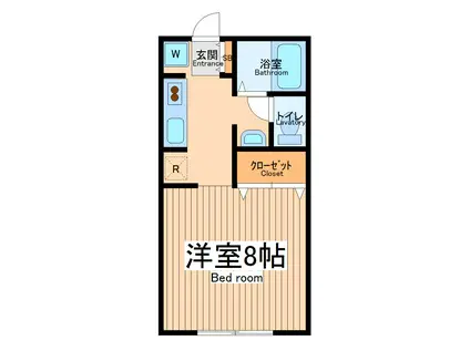 静フラリック(1K/1階)の間取り写真