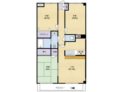 ガーデンキャッスル(3LDK/2階)の間取り写真