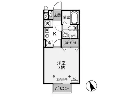 メゾン飯塚(1K/2階)の間取り写真