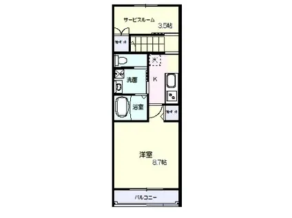 パルクシルティ(1SK/2階)の間取り写真