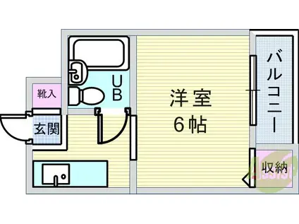豊中ニューハイツ(1K/2階)の間取り写真