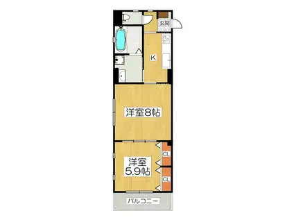 LA TORRANCE II(2K/1階)の間取り写真