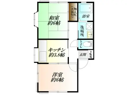 エストビューメゾン(2K/1階)の間取り写真