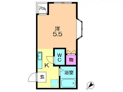 ルミエール1号館(1K/3階)の間取り写真