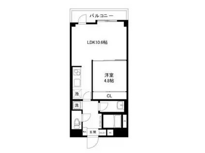 ワコーレ錦糸町(1LDK/5階)の間取り写真