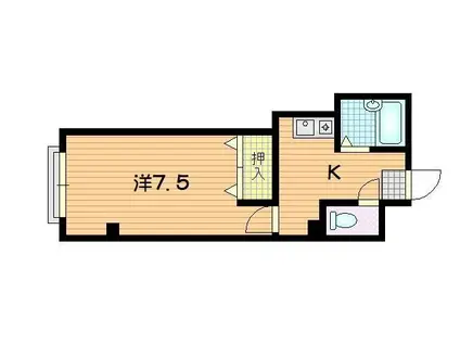マンション桂(1K/3階)の間取り写真