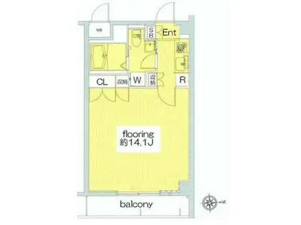 ヴェルステージ・武蔵小杉(1K/7階)の間取り写真