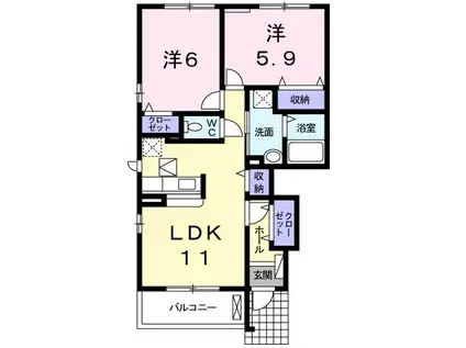 メゾン・グラース(2LDK/1階)の間取り写真