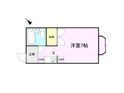 シティハイツ笠舞(1K/2階)の間取り写真