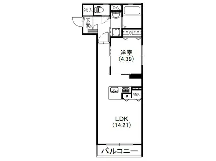レストリーシェディジョーヴェ(1LDK/1階)の間取り写真