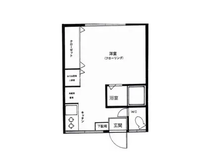 くるみハイツ(ワンルーム/1階)の間取り写真