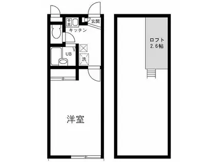 メインシティガーデン壱番館(1K/1階)の間取り写真