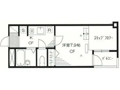 クレセント戸山(1K/3階)の間取り写真