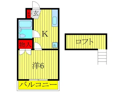 CITY II(1K/2階)の間取り写真