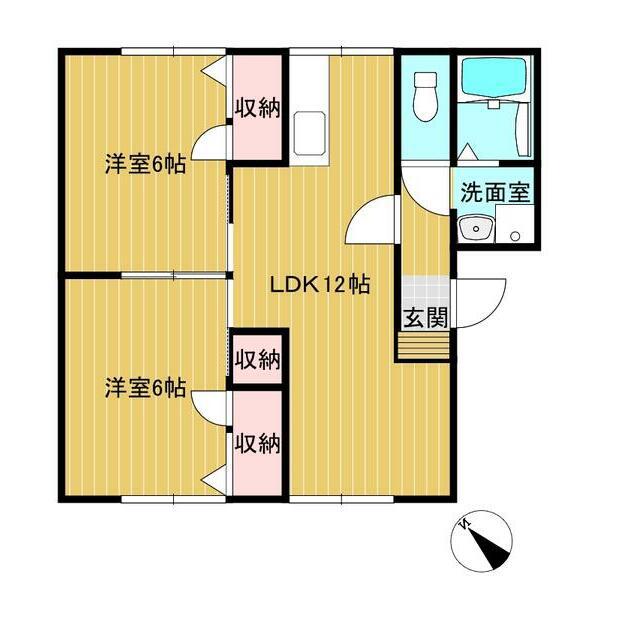 コーポリッチモンド(2LDK/1階)の間取り写真