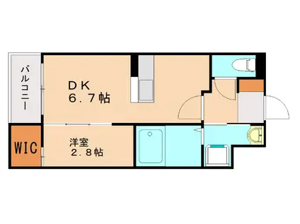 BRAVE BASE陣原(1DK/3階)の間取り写真