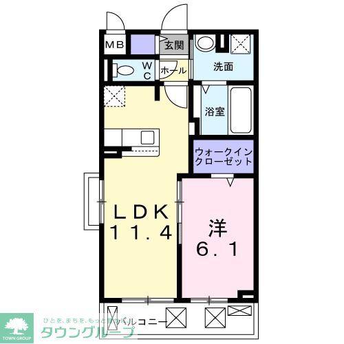 エテルノ・グランデII(1LDK/2階)の間取り写真