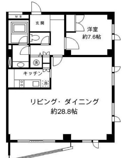H&M南青山(1LDK/2階)の間取り写真