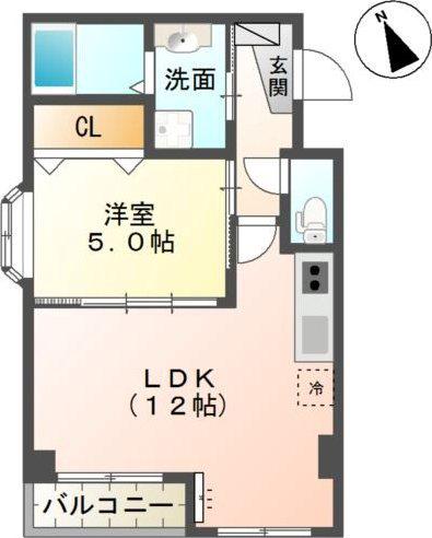 I-CLASS(1LDK/3階)の間取り写真