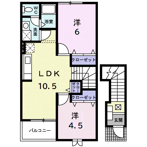 セトルサーノ(2LDK/2階)の間取り写真