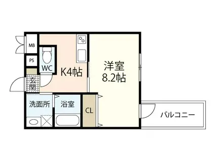 セレナーデ東雲本町(1K/3階)の間取り写真