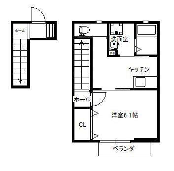 シティウェアハウス(1K/2階)の間取り写真